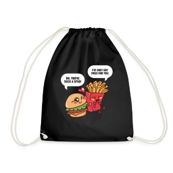 Burger Et Fries Burger cadeau - Sac de sport léger - noir - Devant