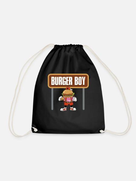 Burger Boy Burger Geschenk - Turnbeutel - Schwarz