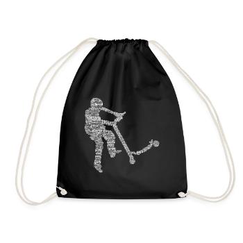 Stunt Scooter Scooter Pedal Scooter Young Kids - Drawstring Bag - black - Front