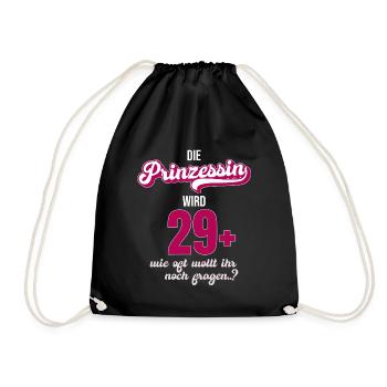 Ich bin 29 +. Ideal als Geschenk zum 30er. - Turnbeutel - Schwarz - Vorne
