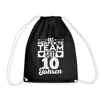 das perfekte Team Hochzeitstag Geschenk 2011 - Turnbeutel - Schwarz - Vorne