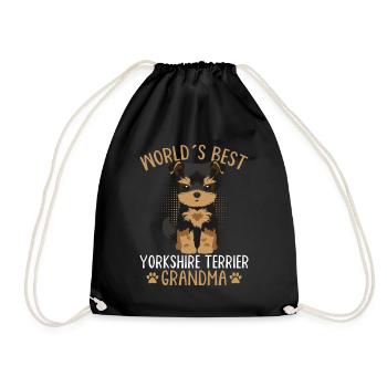 Yorkshire Terrier chiens cadeau de grand-mère - Sac de sport léger - noir - Devant