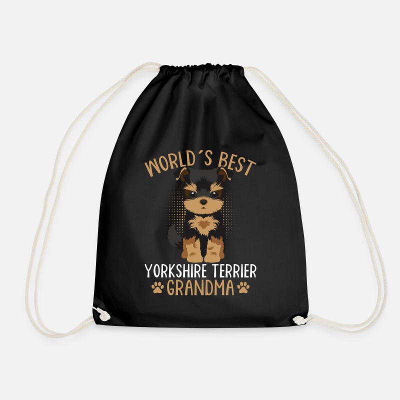 Yorkshire Terrier Hunde Oma Geschenk - Turnbeutel - Schwarz
