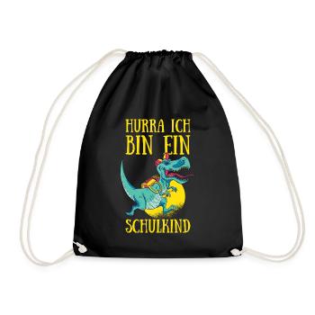 Schulanfang Hurra Ich Bin Ein Schulkind Einschulun - Turnbeutel - Schwarz - Vorne