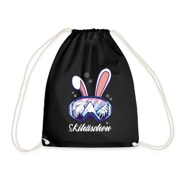 Apres Ski Hase Skihaserl - Turnbeutel - Schwarz - Vorne