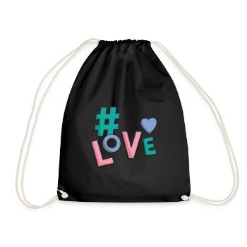 Love Heart Spread The Love Hashtag - Sac de sport léger - noir - Devant