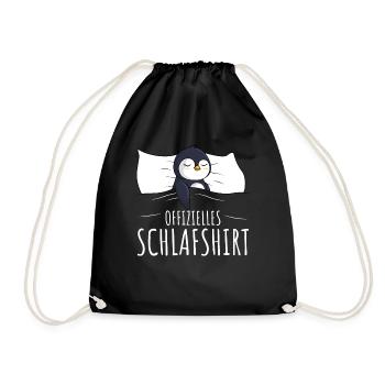 Offizielles Schlafshirt Pinguin Schlafen - Turnbeutel - Schwarz - Vorne