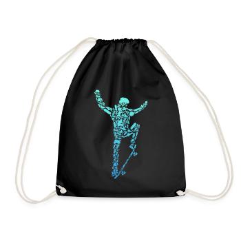 Skater Skateboard Stunt Skater Boys - Drawstring Bag - black - Front