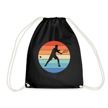 Tennis tennis accessoires cadeau rétro - Sac de sport léger - noir - Devant