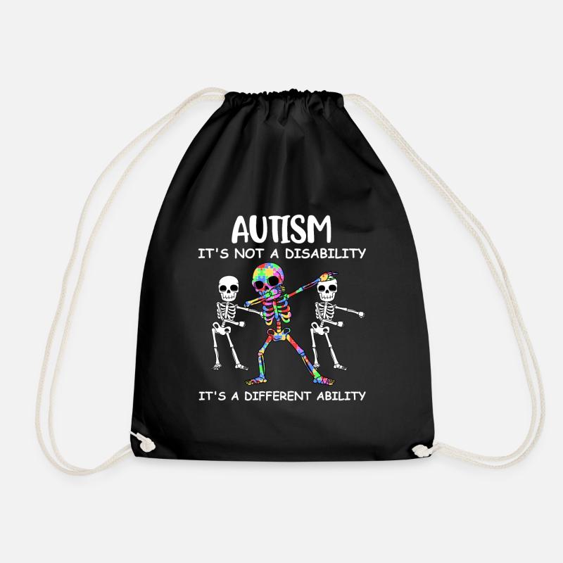 Autism Its Not A Disability Autism Gift - Drawstring Bag - black