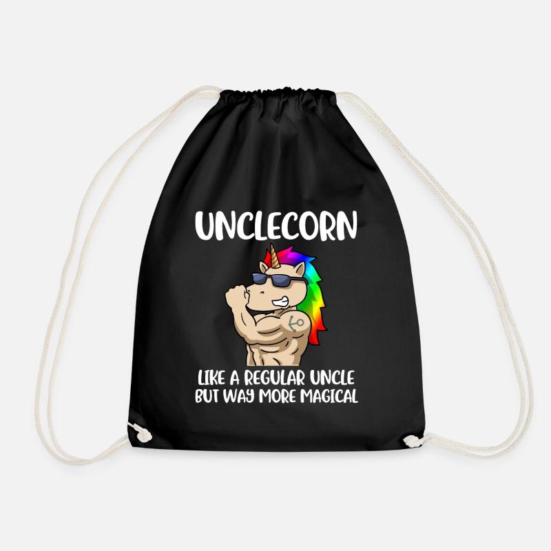 Unclecorn Onkel Geschenk - Turnbeutel - Schwarz