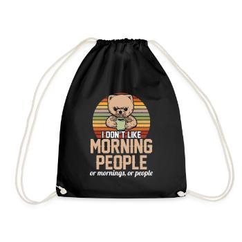 i dont like morning people ours mignon avec du café - Sac de sport léger - noir - Devant