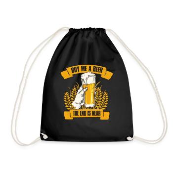 Buy Me A Beer Junggesellenabschied Geschenk - Turnbeutel - Schwarz - Vorne