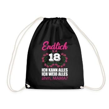 18ème anniversaire Enfin 18 Je peux tout savoir - Sac de sport léger - noir - Devant