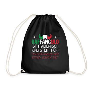 Italien Vaffanculo Lustiger Spruch - Turnbeutel - Schwarz - Vorne