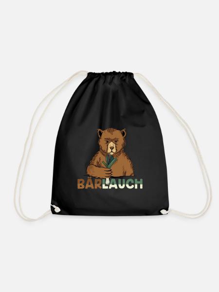 Bärlauch Bär Lauch Braunbär Wortspiel - Turnbeutel - Schwarz