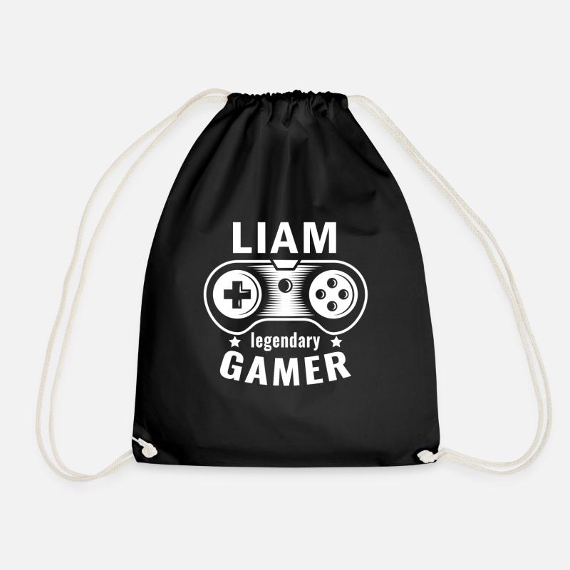 LIAM Legendary Gamer Personalized Name Gift - Turnbeutel - Schwarz