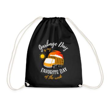 Garbage Day is my Favorite Day Of The Week graphic - Drawstring Bag - black - Front