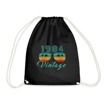 Vintage 1984 Cool Good Vibes Sunglasses - Drawstring Bag - black - Front