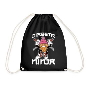 Diabetic Ninja Diabetiker Geschenk - Turnbeutel - Schwarz - Vorne