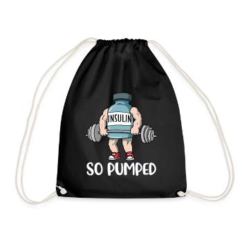 So Pumped Diabetes Diabetiker Geschenk - Turnbeutel - Schwarz - Vorne
