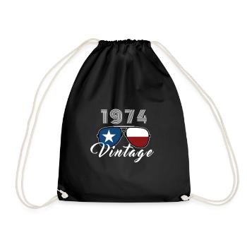 Vintage 1974 Coole Sonnenbrille USA Flagge - Turnbeutel - Schwarz - Vorne