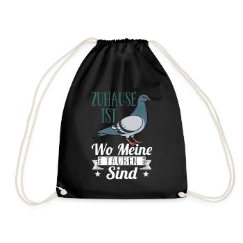 Zuhause ist wo meine Tauben sind taube taubenzucht - Turnbeutel - Schwarz - Vorne