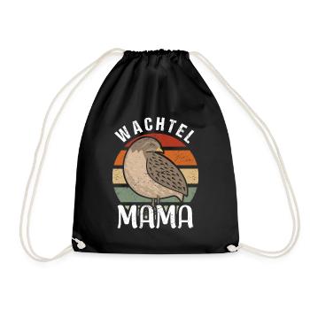 Wachtel Mama wachtel zwergwachtel - Turnbeutel - Schwarz - Vorne