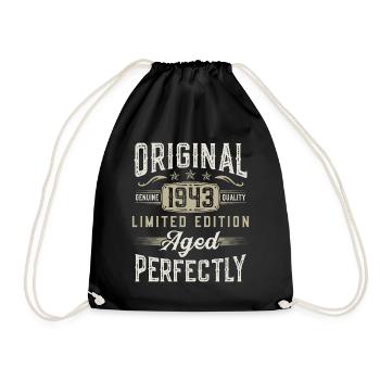 Né en 1943 Vintage Retro Anniversaire - Sac de sport léger - noir - Devant