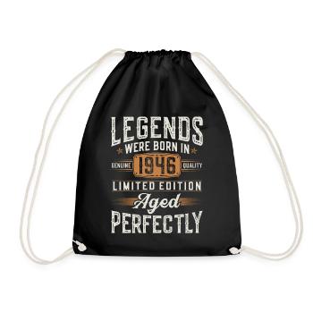 Millésime 1946 nés légendes anniversaire cadeau - Sac de sport léger - noir - Devant