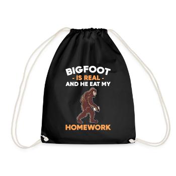 School Student Bigfoot is Real And He Eat My - Turnbeutel - Schwarz - Vorne