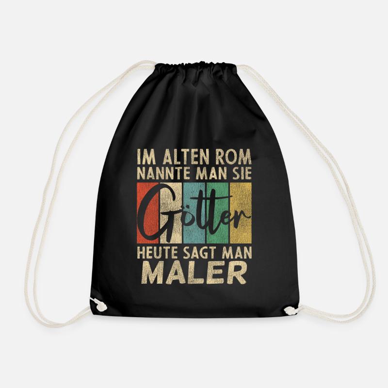 Lustige Maler Sprüche Humor - Turnbeutel - Schwarz