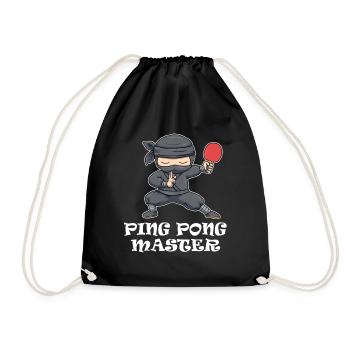 Ping Pong Master Table Tennis Gift - Drawstring Bag - black - Front