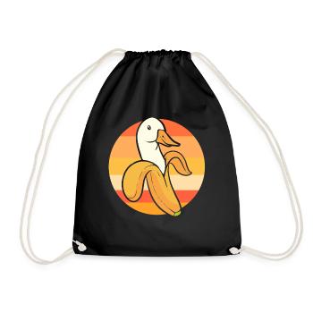 Fruchtige Bananen Bananenente - Turnbeutel - Schwarz - Vorne