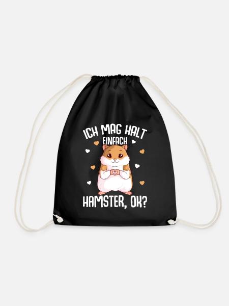 Hamster Ich mag halt Hamster Mädchen - Turnbeutel - Schwarz