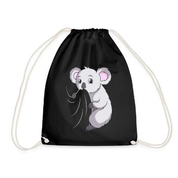 Koala Liebhaber Koalabär Mädchen Kinder - Turnbeutel - Schwarz - Vorne