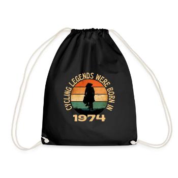 Cycling Legends Were Born In 1974 - Drawstring Bag - black - Front