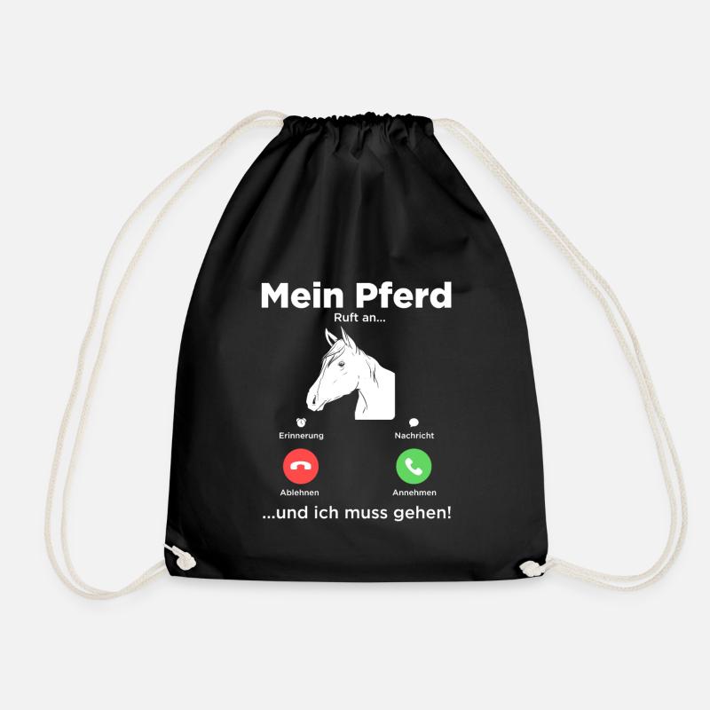 Mein Pferd Ruft An Reiten Pferdebesitzer Stall Huf - Turnbeutel - Schwarz