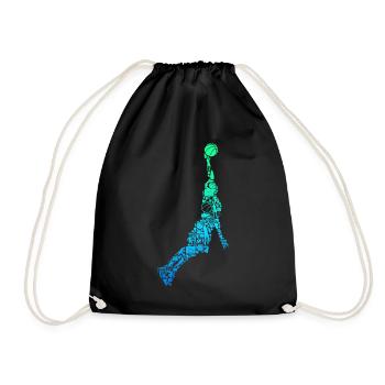 Basketball Basketballer Jungen Herren Kinder - Turnbeutel - Schwarz - Vorne