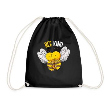 Bee Kind Bienen Kinder Mädchen - Turnbeutel - Schwarz - Vorne