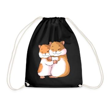 Hamster Lovers Ladies Girls - Drawstring Bag - black - Front