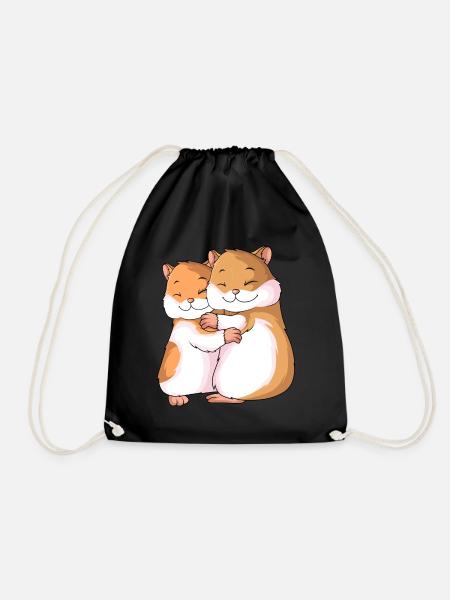 Hamster Liebhaber Damen Mädchen - Turnbeutel - Schwarz