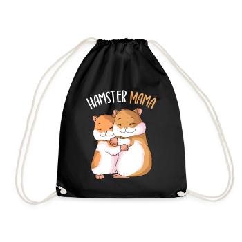 Hamster Mama Girls Ladies - Drawstring Bag - black - Front