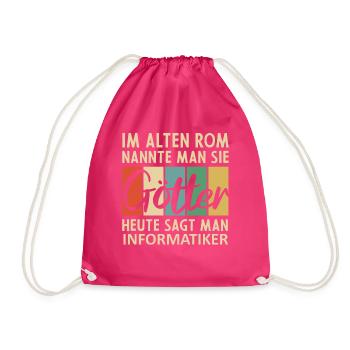 Lustige Informatiker Sprüche - Turnbeutel - Fuchsia - Vorne