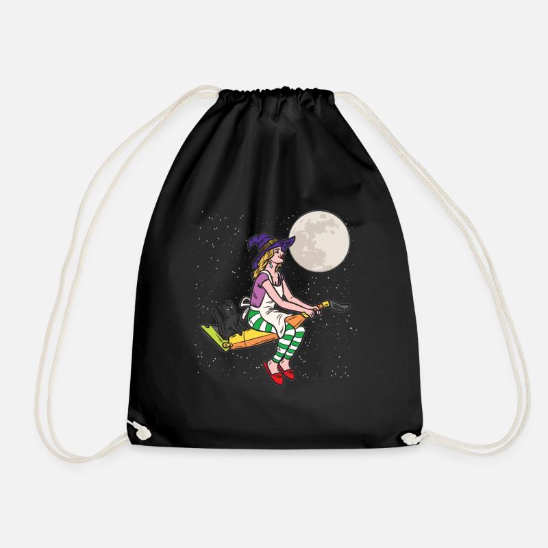 Halloween-Hexe-Staubsauger Mutter - Turnbeutel - Schwarz