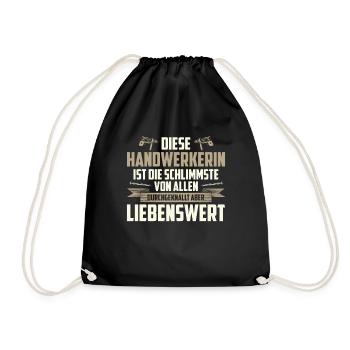 Diese Handwerkerin ist die schlimmste von Allen - Turnbeutel - Schwarz - Vorne
