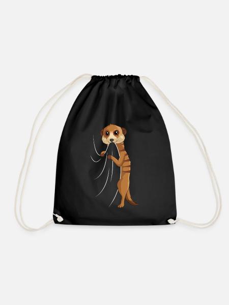 Erdmännchen Liebhaber Kinder Mädchen - Turnbeutel - Schwarz