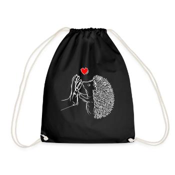 Igel Liebe Kinder Damen Kinder Mädchen - Turnbeutel - Schwarz - Vorne