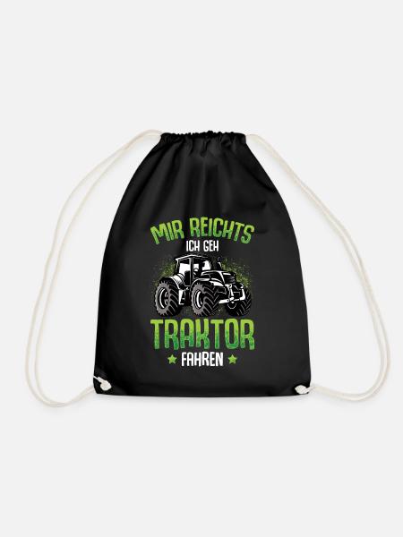 Mir reichts ich geh Traktor fahren Trecker - Turnbeutel - Schwarz