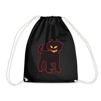 Halloween Devil Dog Chiot démoniaque brillant - Sac de sport léger - noir - Devant